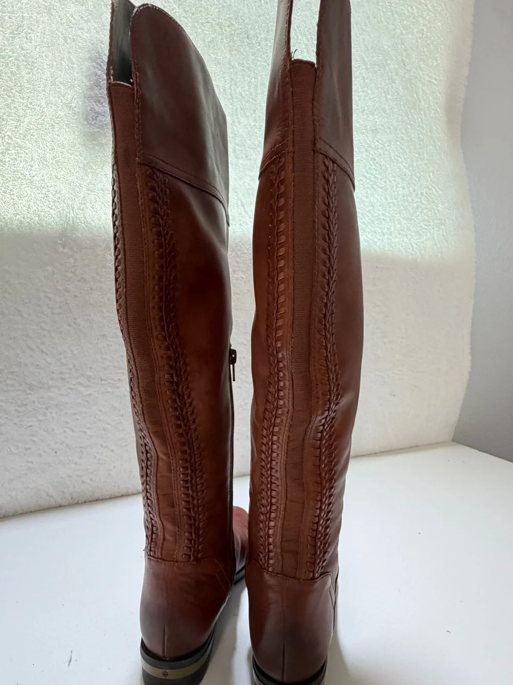 Vince Camuto Bendra Brown Leather Over the Knee Riding Boots Size 6.5